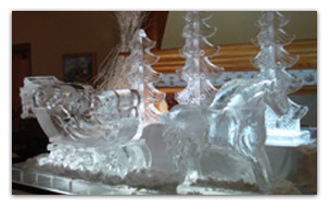Holiday ice sculpture
