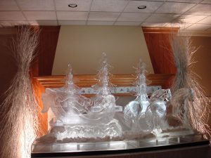 Holiday ice sculpture