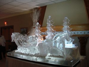 Holiday ice sculpture