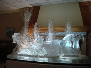 Holiday ice sculpture