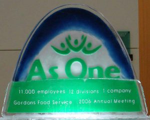 corporate logo ice sculpture